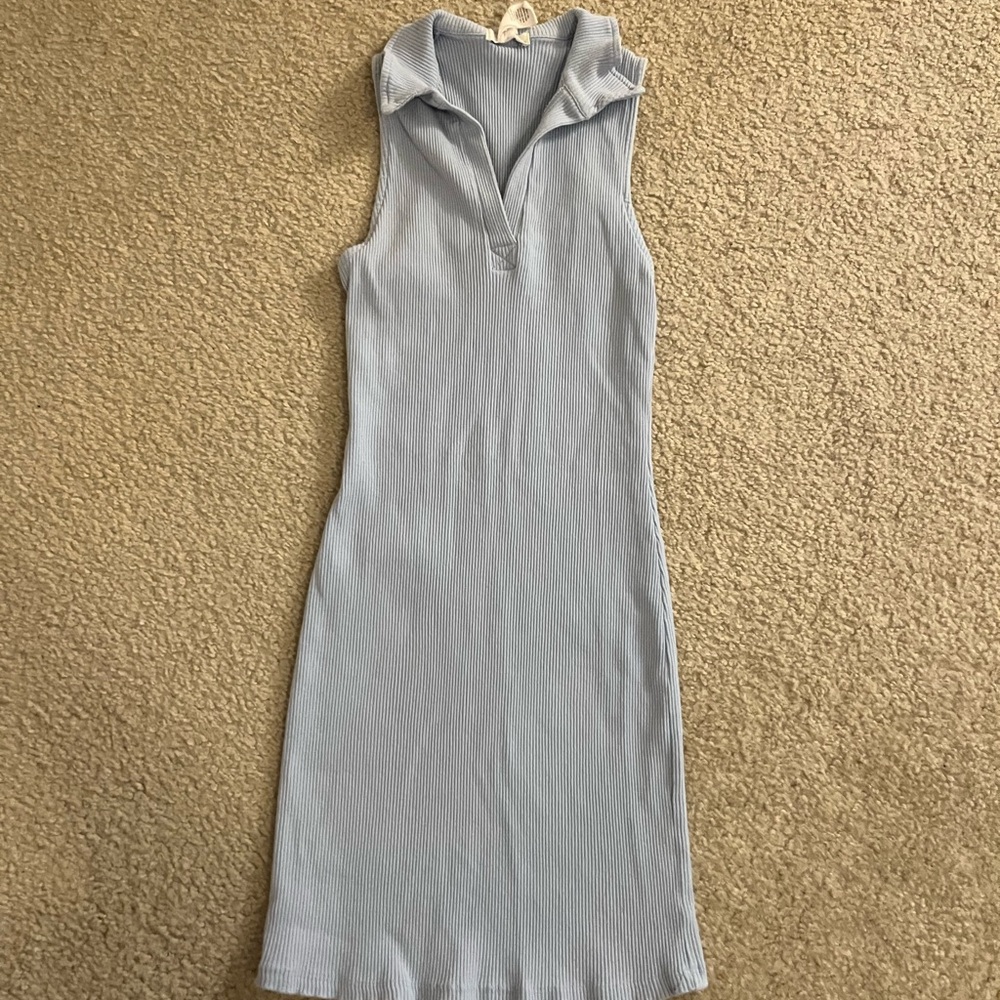 Like Blue Collared Dress